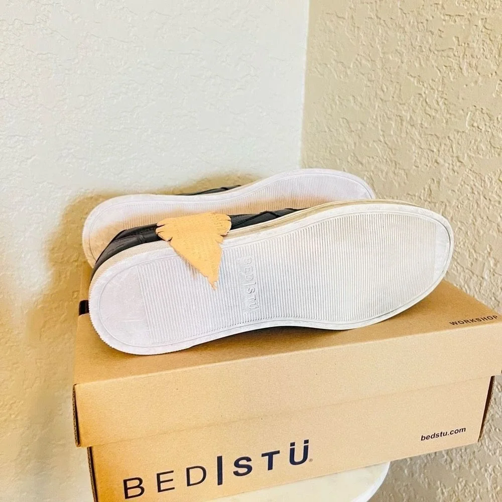 BED STU Men's Muller Leather Sneaker, Pre-Scuffed, Designer, Navy, Size 11.5 NWT